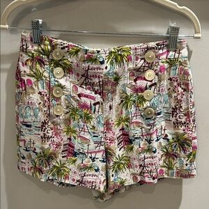 J. Crew White Multicolor Tropical Shorts